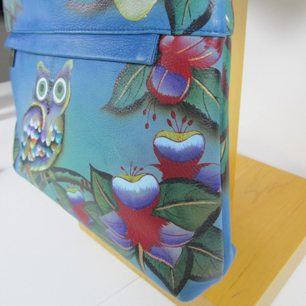 Anuschka Hand Painted Leather  Crossbody Bag Purse - Picture 4 of 15